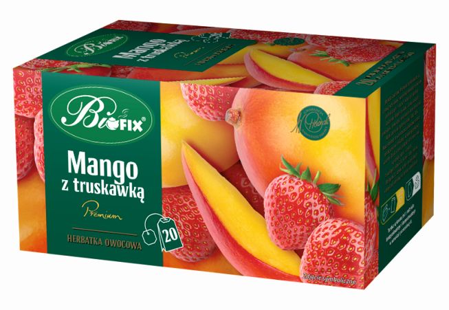 Premium Mango mit Erdbeere Früchtetee in Teebeuteln