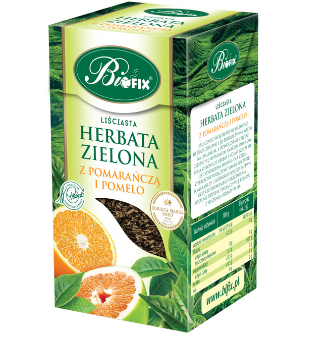 Herbata zielona liściasta z pomarańczą i pomelo